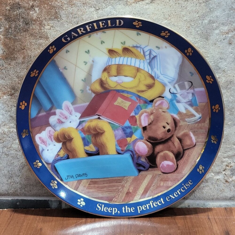 Danbury Mint Decorative Plate A Day With Garfield Sleep The Perfect Exercise 197
